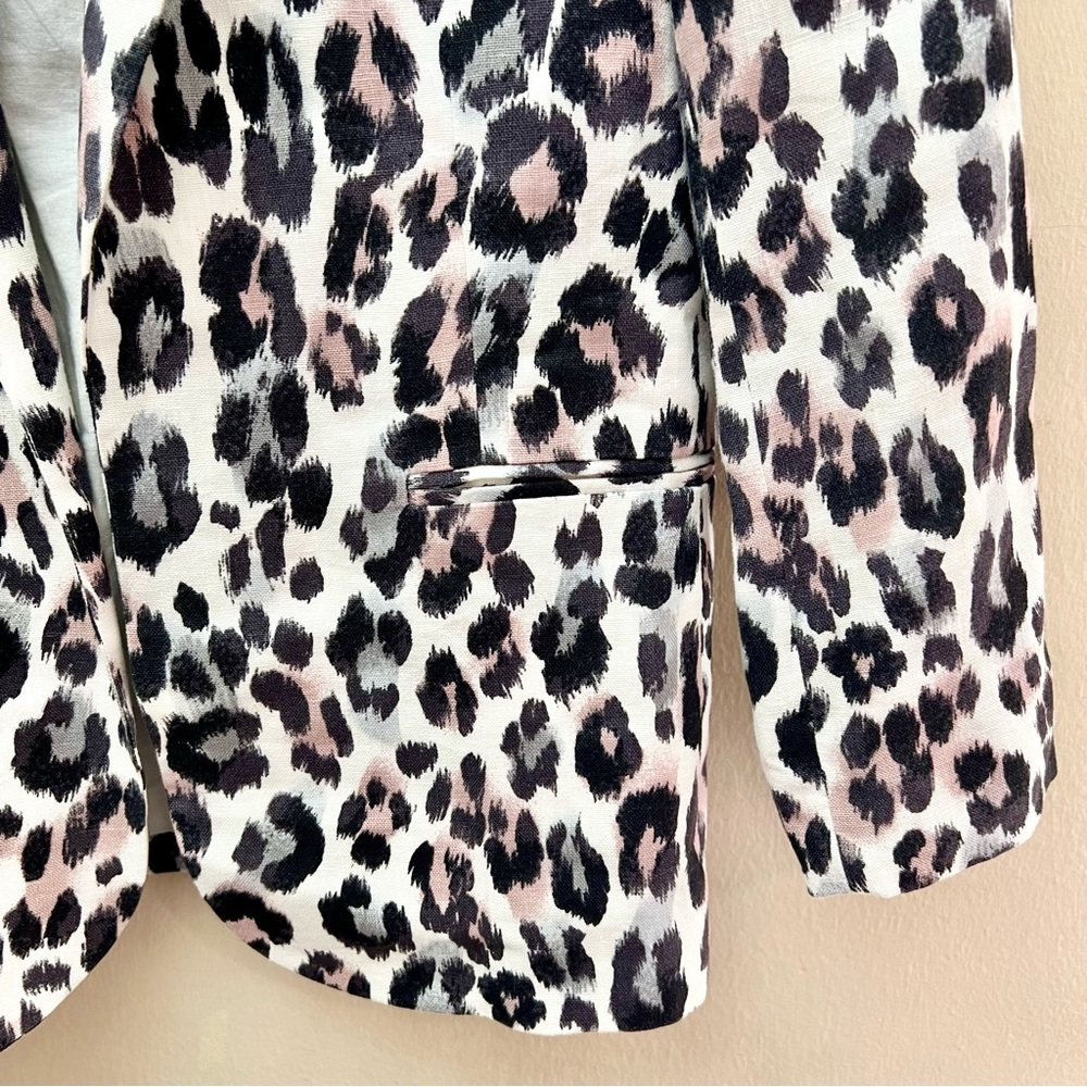 Joie Leopard Linen Blazer Jacket - Picture 3 of 9